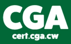 Sello verde de la autoridad de juego de Curazao con la dirección cert.cga.cw